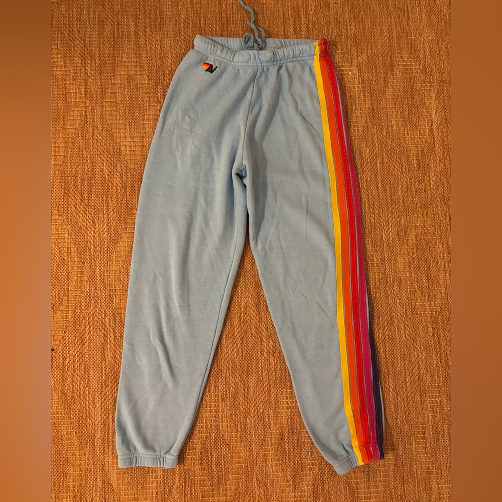 Aviator Nation 5 Stripe Sweatpants - S - Sky